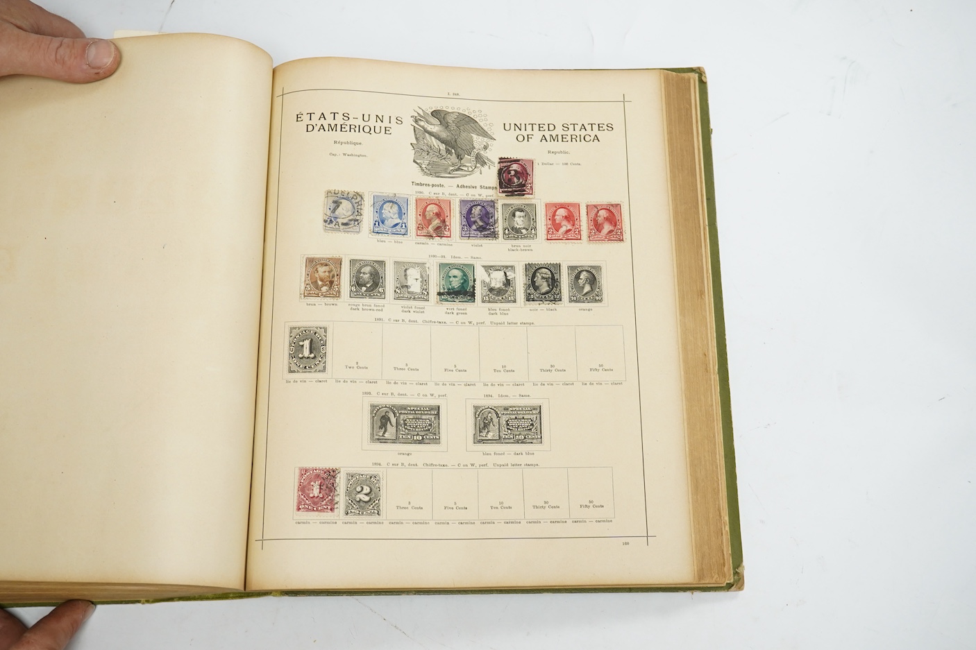 A collection of stamp albums, unmounted stamps and empty stock sheets, including a Victorian stamp album edited by Richard Senf, containing a selection of mid 19th century stamps, including an incomplete run of plated pe